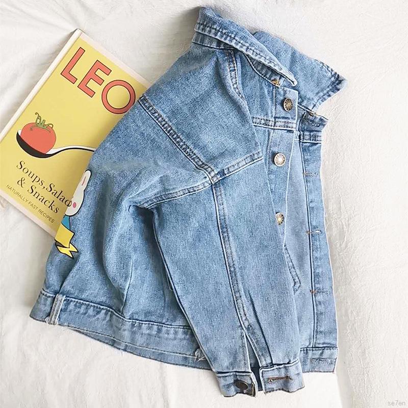 Áo Khoác Denim Có Nón Thời Trang Mùa Thu Cho Bé Gái 2-6 Tuổi