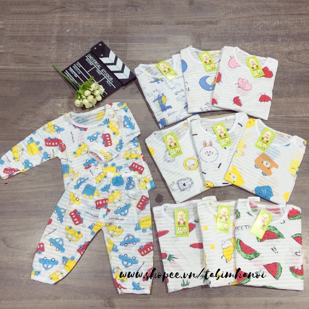 Đồ bộ quần áo dài tay cho bé cotton điều hòa cho bé sơ sinh đến 16kg AM280