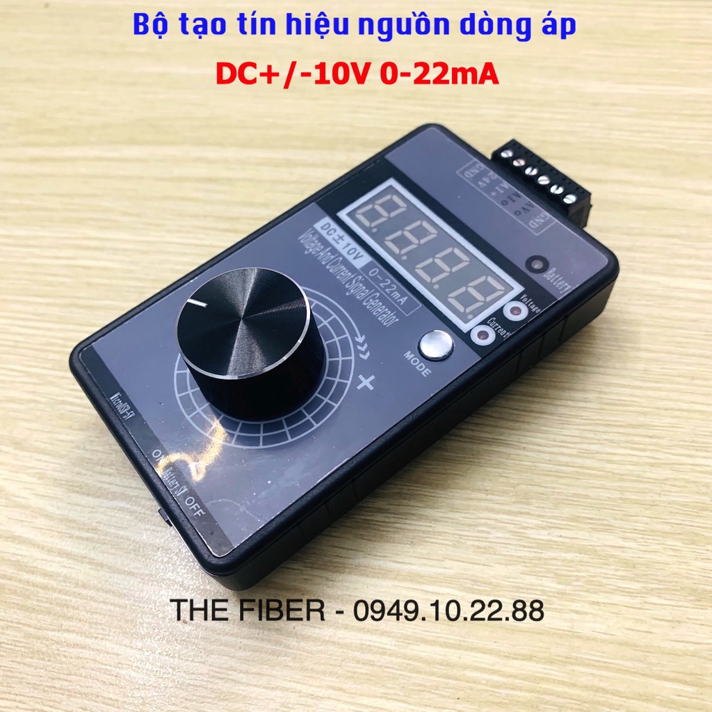 Bộ phát nguồn dòng áp analog 0-10V 4 - 20mA kèm pin sạc, dùng giả lập tín hiệu điều khiển, sensor cho PLC Biến tần