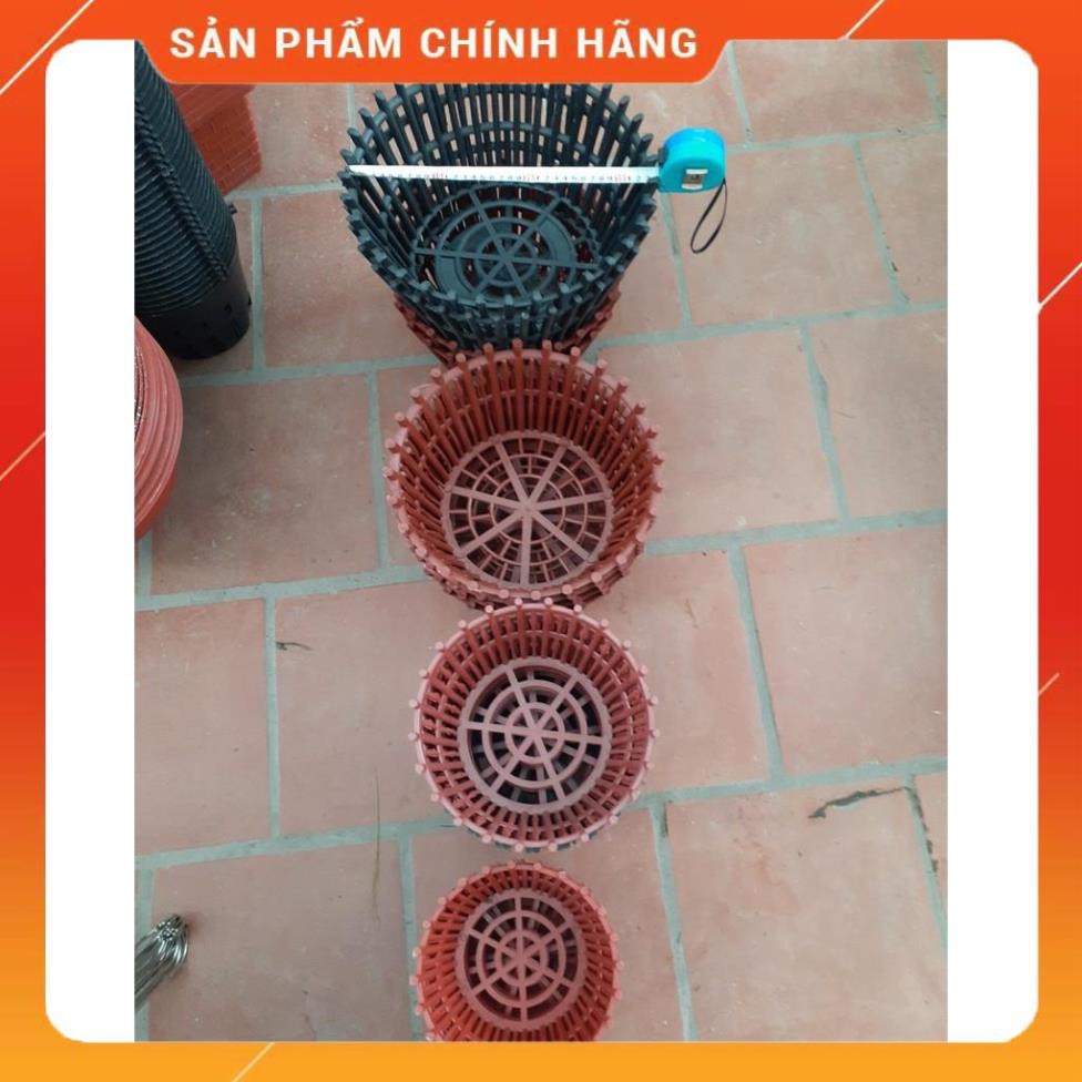 BỘ 5 CHẬU NHỰA GIẢ GỖ TRỒNG LAN PHI 30