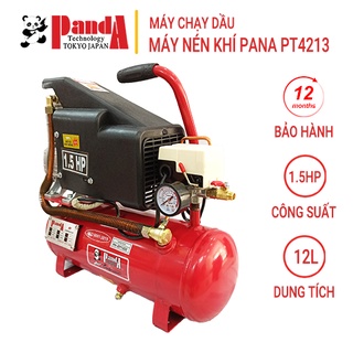 Máy nén khí chạy dầu panda pt4213, máy chạy dầu, bình 12l, công suất 1.5hp