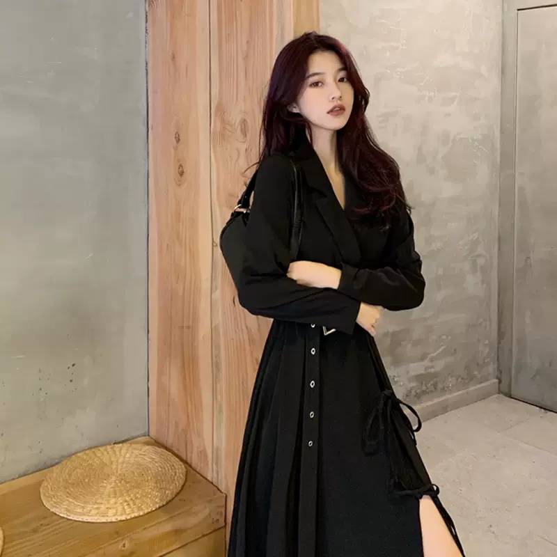 ZHELIHANGFEI Đầm Dáng Vừa Thiết Kế Xinh Xắn Thời Trang Theo Phong Cách Pháp