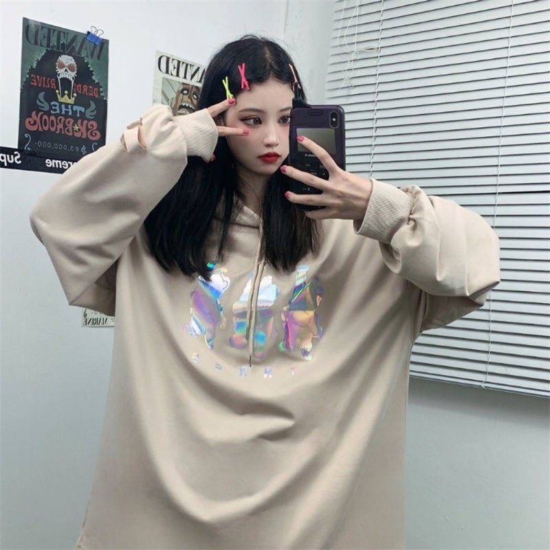 ZHELIHANGFEI Áo len khô in chữ dài tay đa năng thời trang