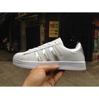 [FREE SHIP] Giày Adidas SuperStar mũi sò 3 sọc gót ngọc trai