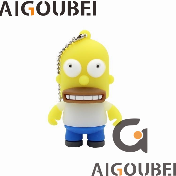 [Spot ＆ COD] USB 2.0 Silicone Cartoon Cute The Simpsons Thích hợp cho máy tính xách tay Bộ nhớ Lightning Drive 1GB 2GB 4GB 8GB 16GB 32GB 64GB 128GB