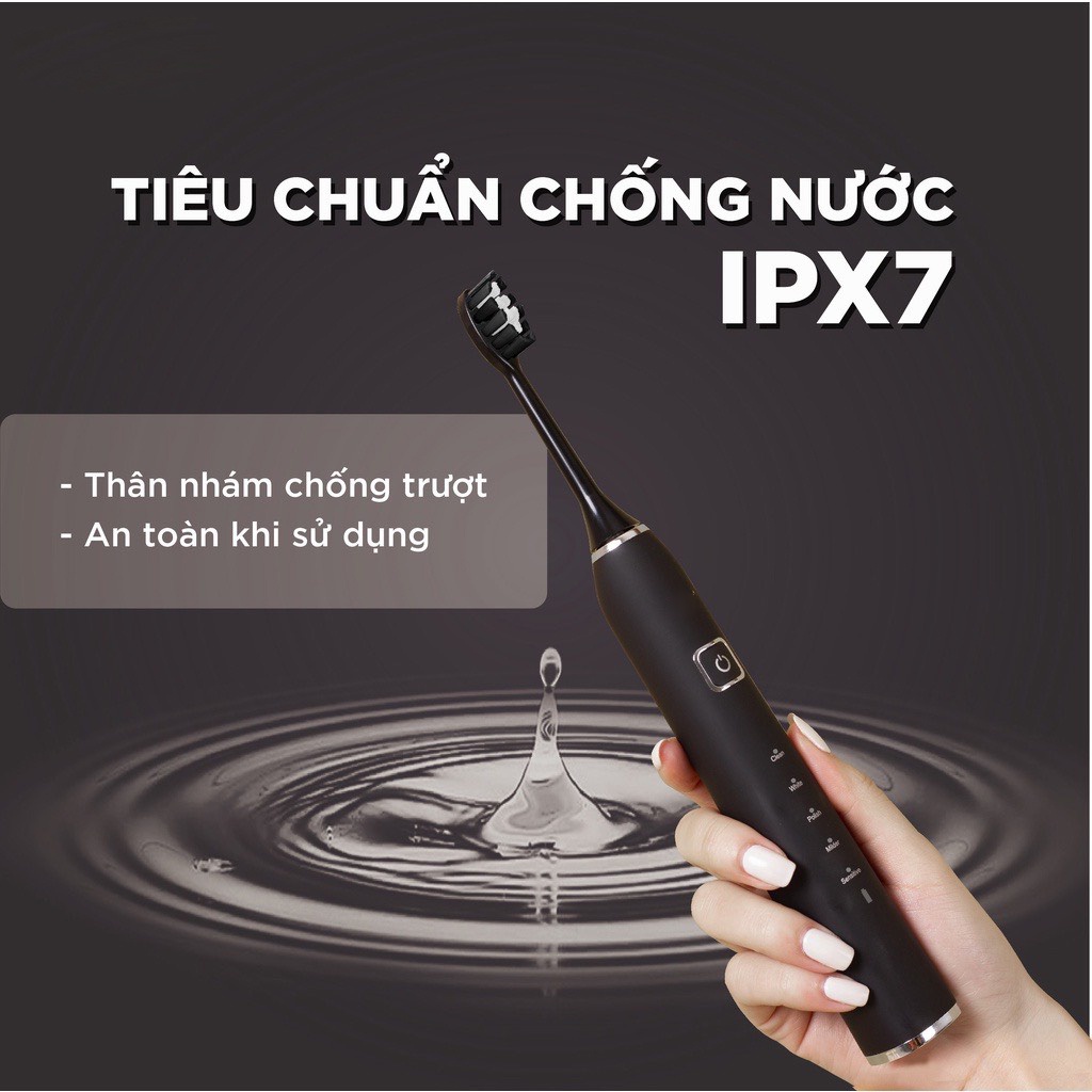 Bàn chải điện tích hợp máy rửa mặt,bàn chải điện sonic electric toothbrush,5 chế độ kết hợp sống âm.