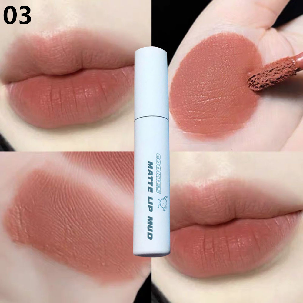 [sweet] 6 colors woman 3D waterproof long-lasting Small tube Matte Mousse Velvet Lip Glaze lipstick