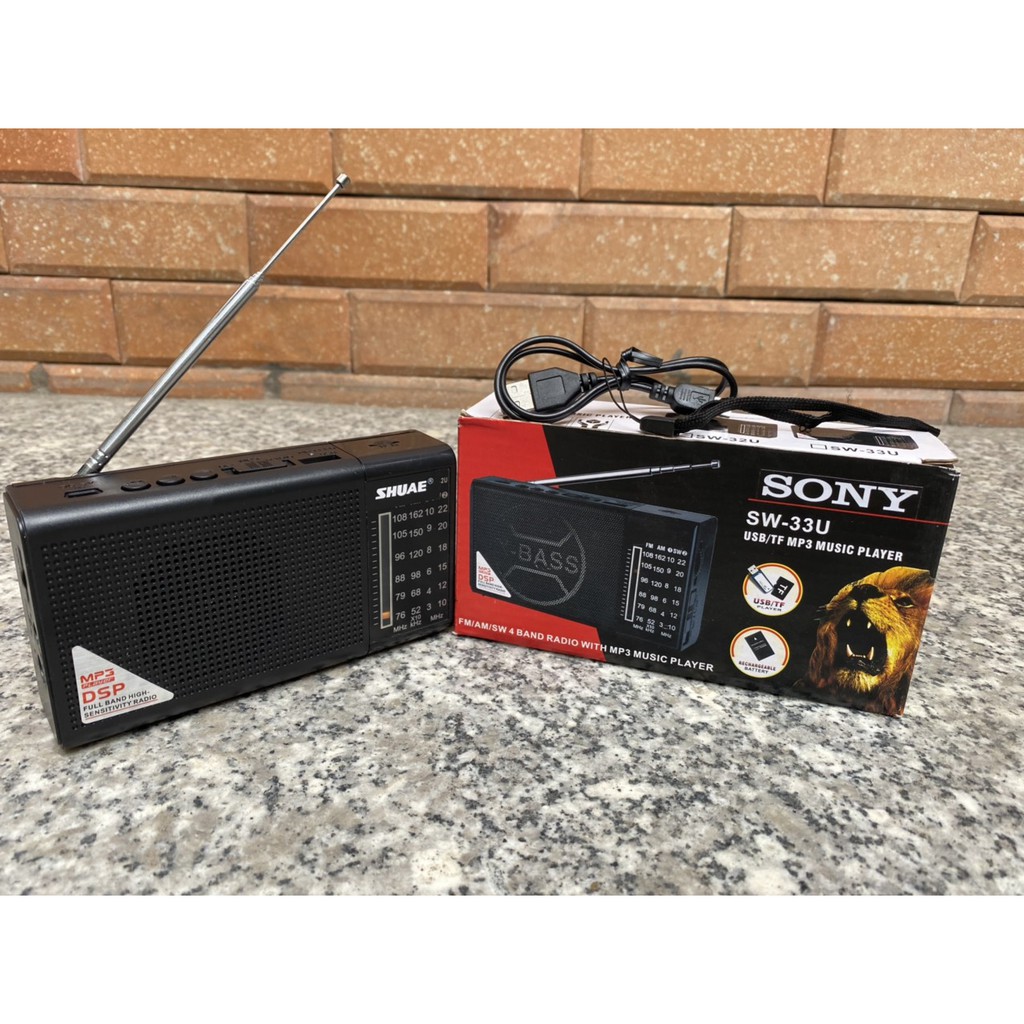 ĐÀI FM RADIO SONY SW-32U DÀNH CHO NGƯỜI GIÀ CÓ HỖ TRỢ THẺ NHỚ,USB
