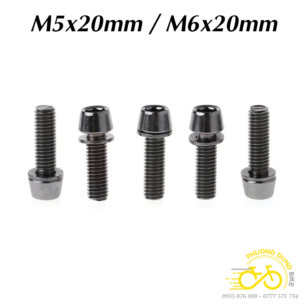 Ốc vít thép xe đạp M5x20mm / M6x20mm