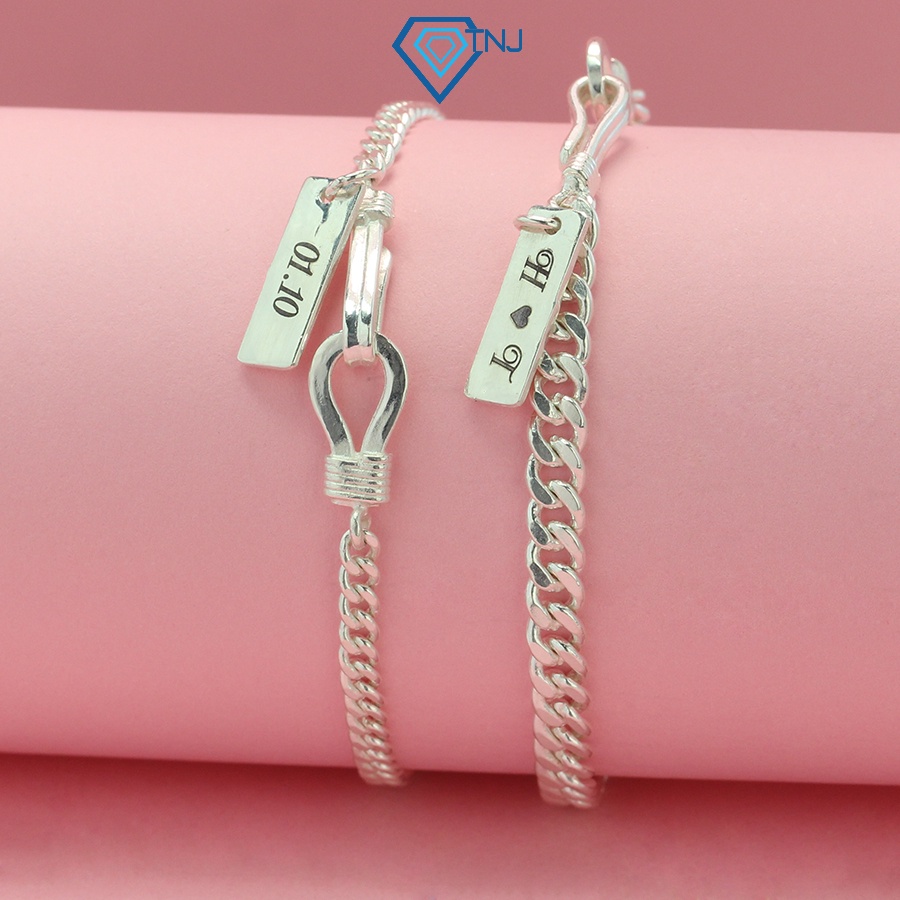 Vòng tay cặp đôi tình yêu nam nữ khắc tên LTD0015 Trang Sức TNJ
