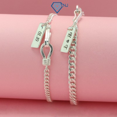 Vòng tay cặp đôi tình yêu nam nữ khắc tên LTD0015 Trang Sức TNJ