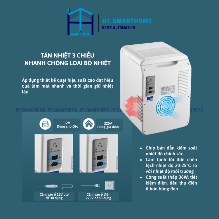 Tủ lạnh 8L tích hợp gương và đèn LED, hiển thị nhiệt độ SAST - Tủ lạnh mini cao cấp mỹ phẩm