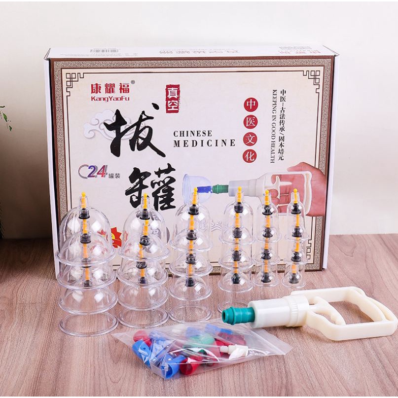 [Tổng Kho Sỉ] Bộ Giác Hơi 24 CỐC Kèm Phụ Kiện - Ống Giác Hơi Chân Không, Không Dùng Lửa - Hỗ Trợ Khỏi Cảm Nắng, Gió