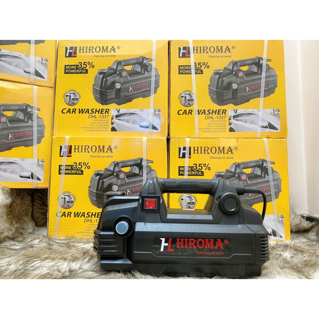 Máy rửa xe chính hãng HIROMA DHL - 1337 MODEL MỚI NHẤT 2020 công suất mạnh 2200W, mẫu máy rửa xe gia được ưa chuộng nhất