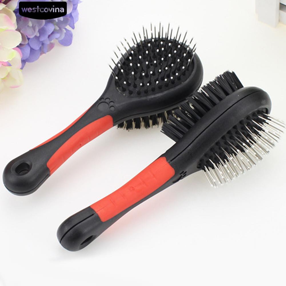 Lược chải lông 2 mặt cho thú cưng có tay cầm tiện dụng