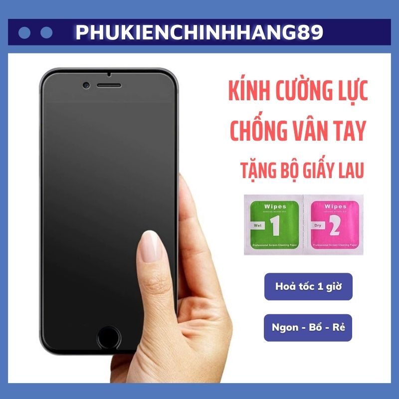 Kính Cường Lực Ip ⚡Kính Cường Lực Ip Chống Vân Tay Dành Cho Ip - MOBILE89
