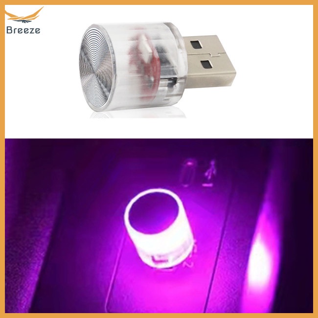 breeze Portable Car Interior Usb Night Light Mini In-line Led Atmosphere Decorative Lamp