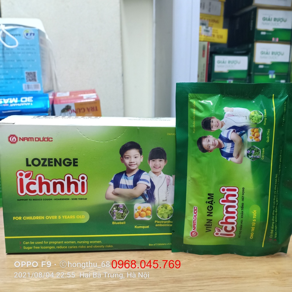 VIÊN NGẬM ÍCH NHI giảm ho, hỗ trợ giảm khản tiếng, rát họng
