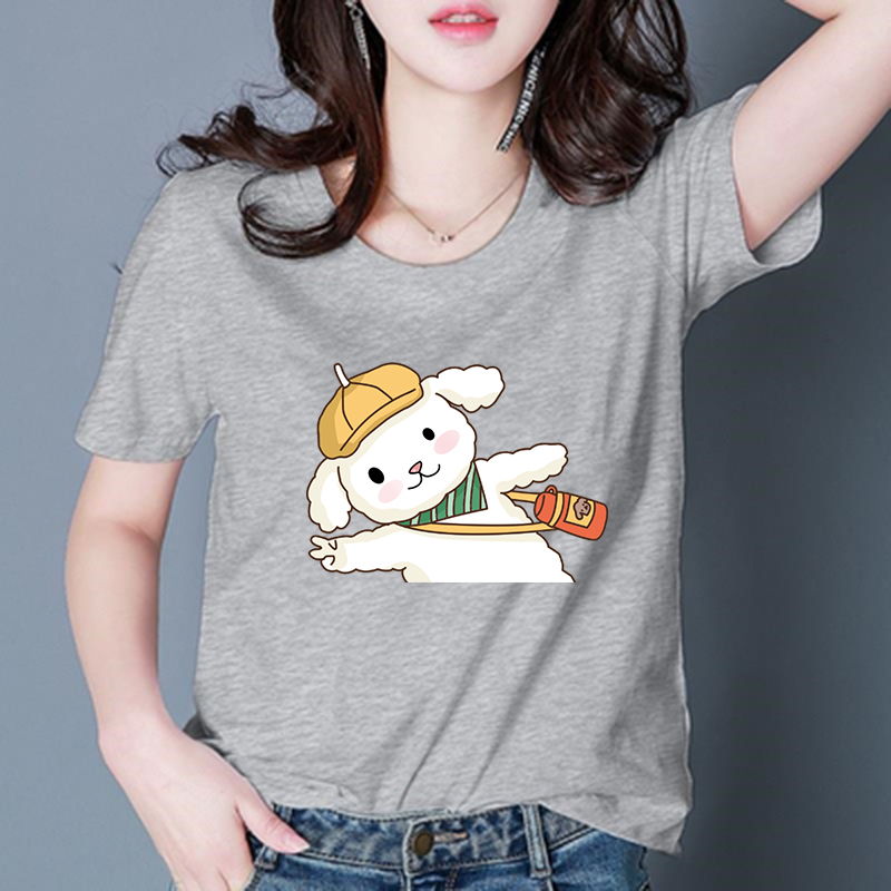 Women's Clothing Blouse Summer Short-sleeve perempuan T-shirt Fashion top Round Neck Student Clothes