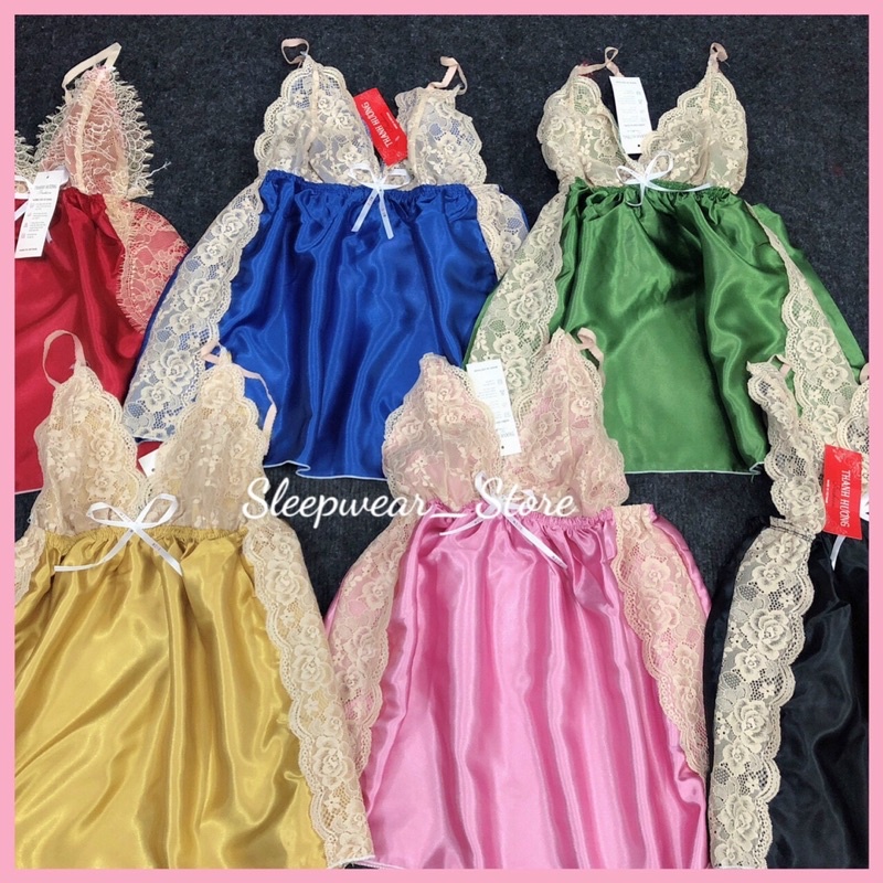 Đồ Ngủ Sexy Nữ- Đồ Ngủ Nữ Không Mút Phi Lụa Free Size 40-55kg