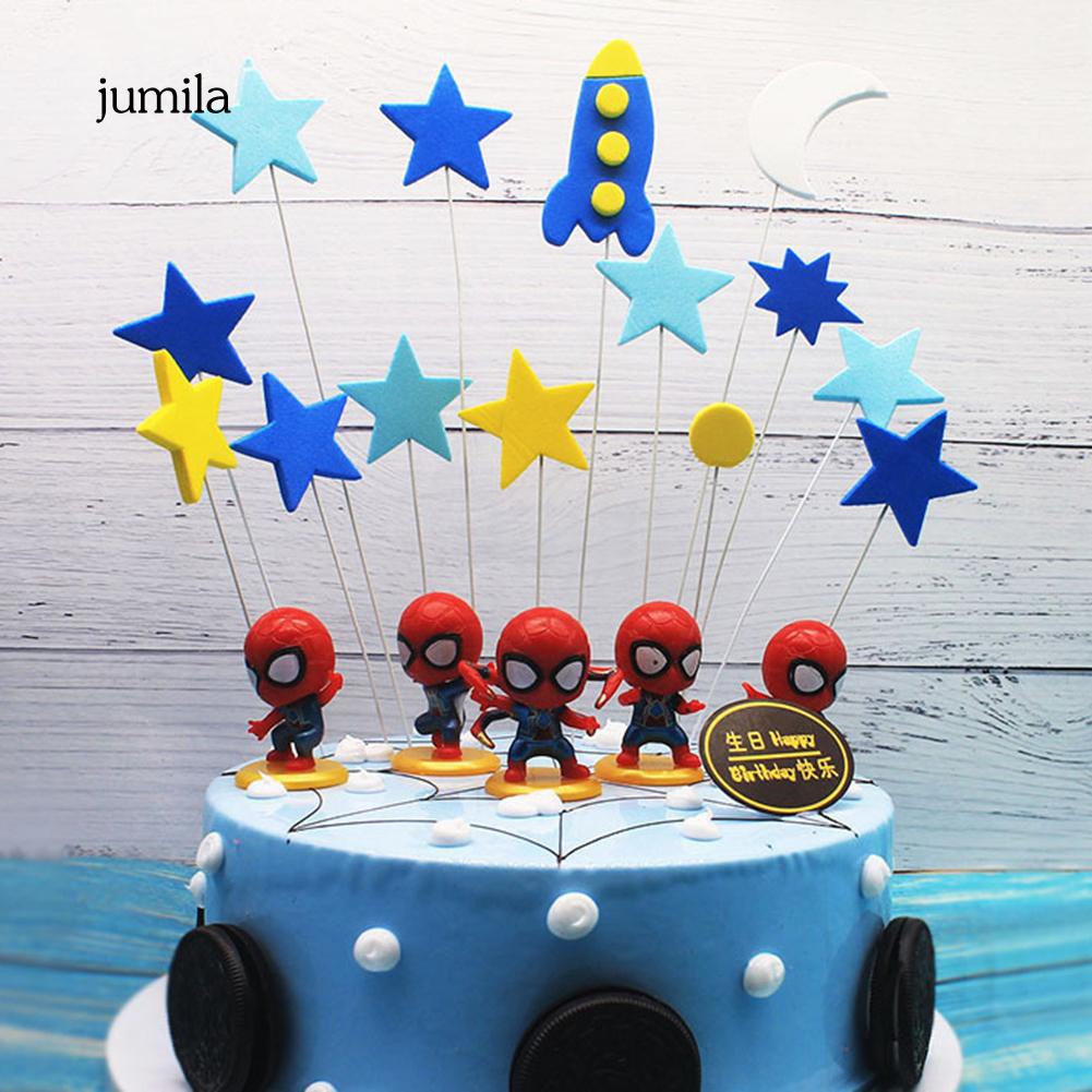 Bộ 8 mô hình đồ chơi Spider Man gắn đế trang trí dễ thương