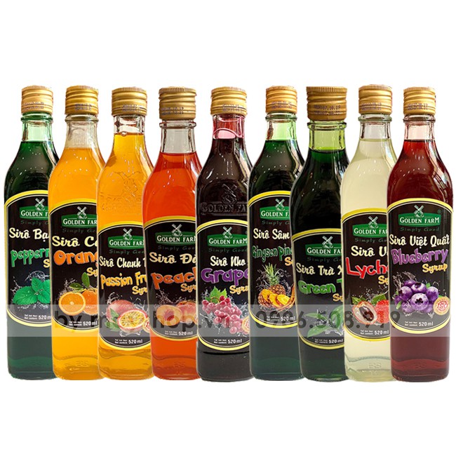 Siro trái cây Golden Farm (520ml)/ Đầy đủ vị