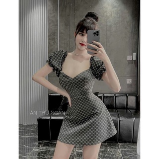 ĐẦM DỰ TIỆC G&C BIG SIZE MÀU ĐEN HOẠ TIẾT