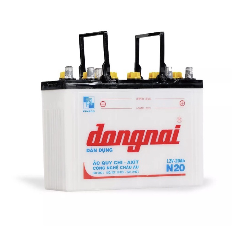 Bình ắc quy 12V Đồng Nai N20,12V - 20Ah, dùng cho thắp sáng và xe ba gác