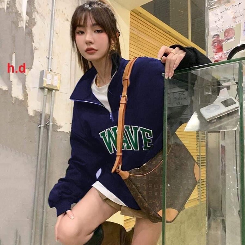 Áo Sweater khoá cổ NWave UlzzangHodie nữ form rộng dài vải nỉ chất đẹp giá rẻ không xù lông hàng quảng châu BST