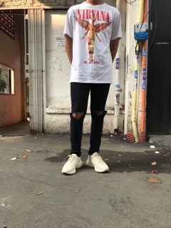 Áo Nirvana In Utero trắng còn size XL