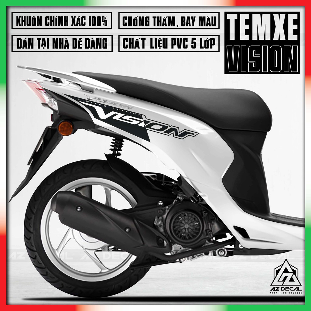 Tem Xe Vision | VS152003VS | Thiết Kế Vision Cách Điệu - Chống Phai Màu, Chống Thấm Nước