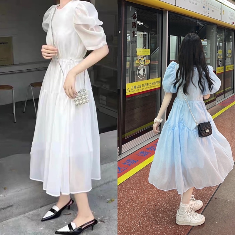 ĐẦM MIDI VOAN KHÚC THẮT EO TƠ