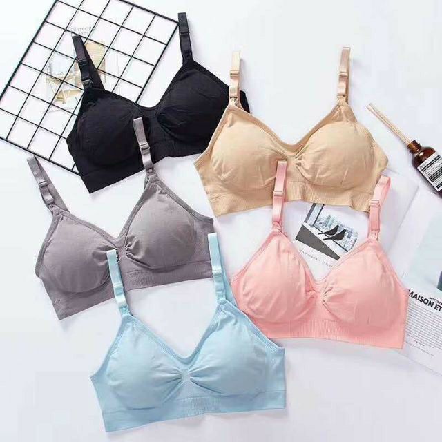 áo bra gân hàng xịn mở khuy con con bú