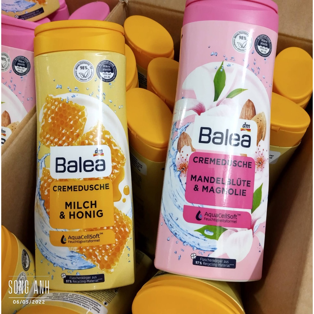 Sữa tắm Balea 300ml dưỡng da hương thơm nhẹ nhàng phù hợp với cả gia đình, hàng nội địa Đức