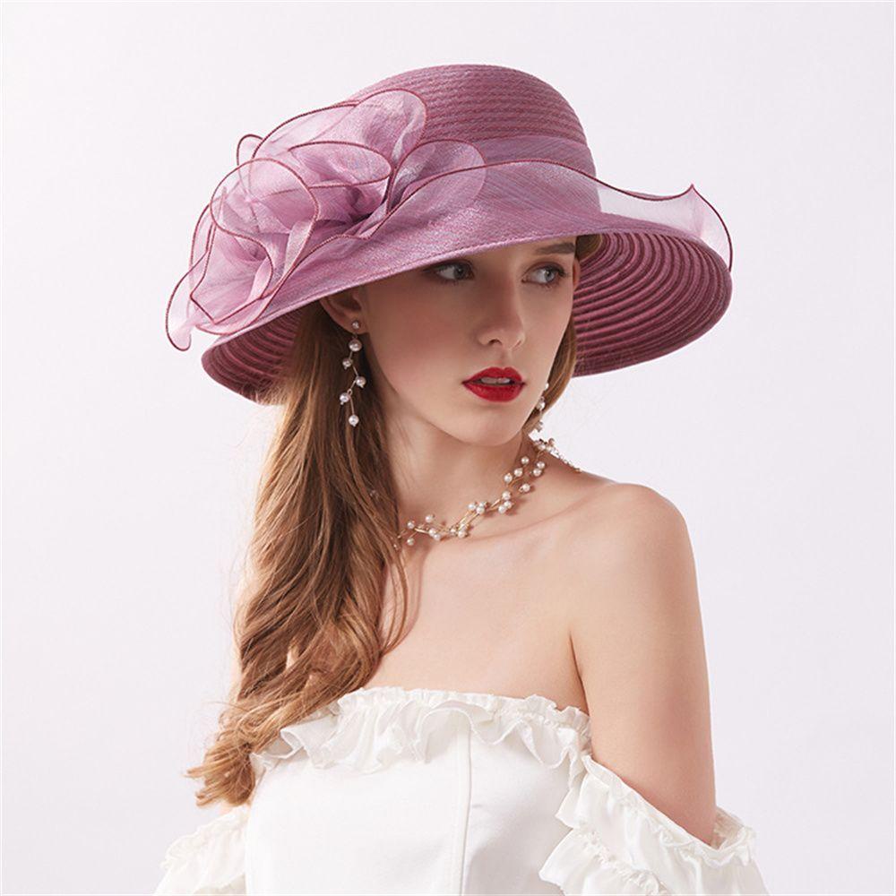 Nón Bucket Vải Organza Chống Nắng Thanh Lịch Cho Nhà Thờ / Tiệc Cưới