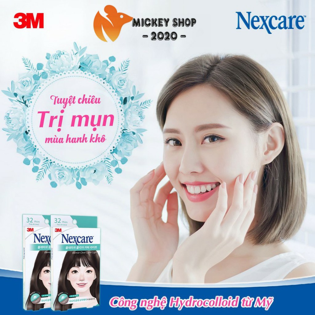 [ HỮU ÍCH ] Miếng Dán Mụn Mờ Thâm Tháo Dễ Dàng BCC Light 3M Nexcare [32 Phim] - Hàng Chính Hãng