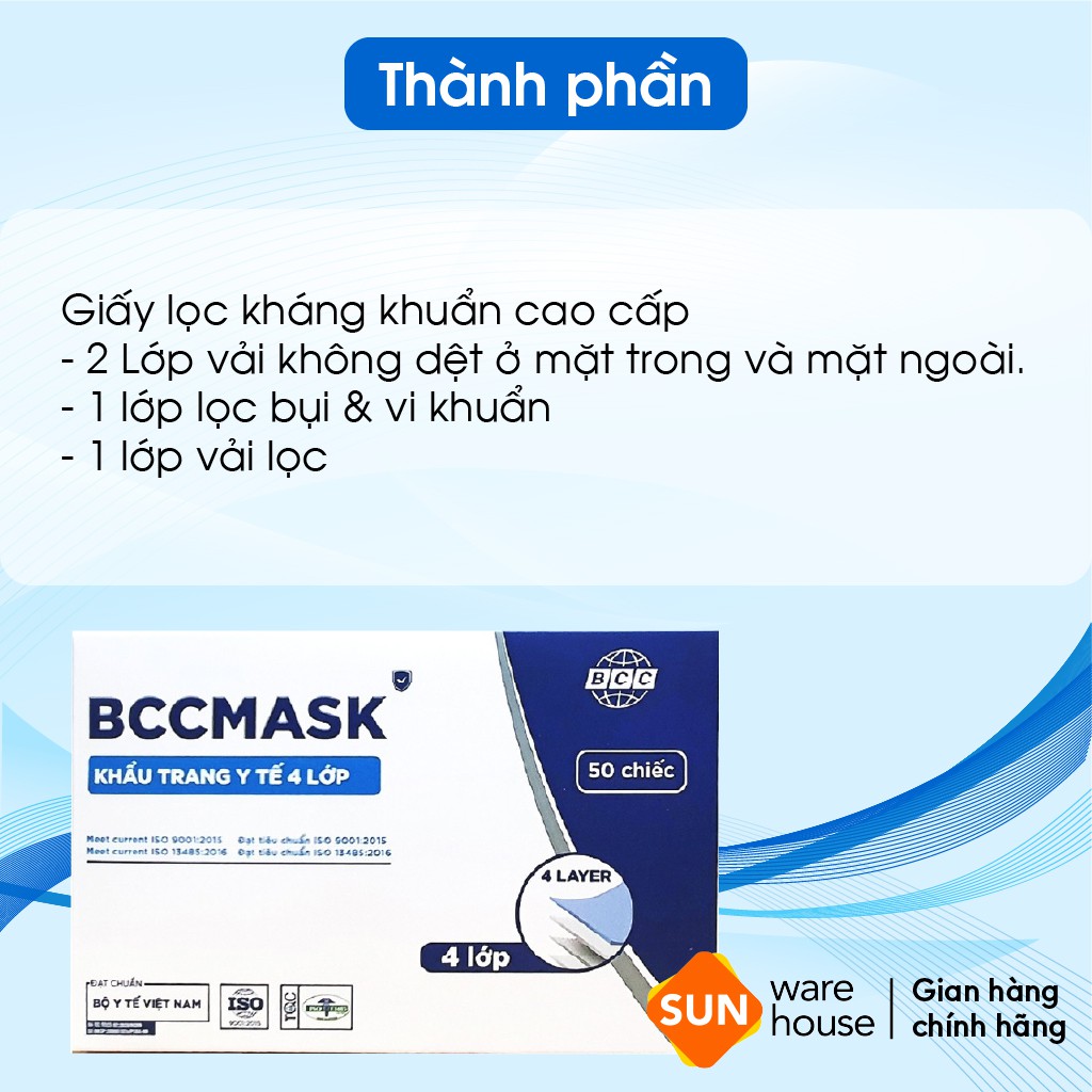 [ COMBO ƯU ĐÃI ] Khẩu Trang Y Tế BCC Mask Kháng Khuẩn, Bảo Vệ Sức Khoẻ | BigBuy360 - bigbuy360.vn