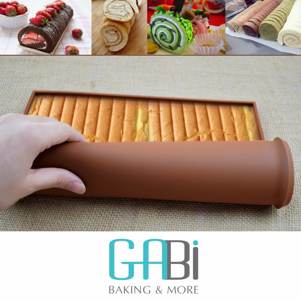 Tấm silicon cuộn bánh màu nâu 26*31cm