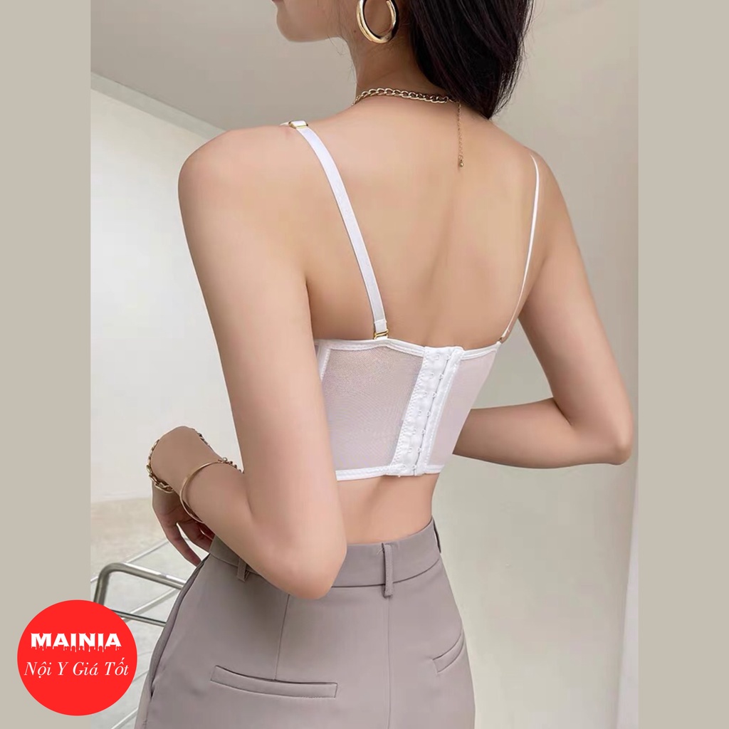 Áo Bra Corset Ren Hoa Có Gọng Mút Mỏng Hai Dây Siêu Đẹp Mainia Shop