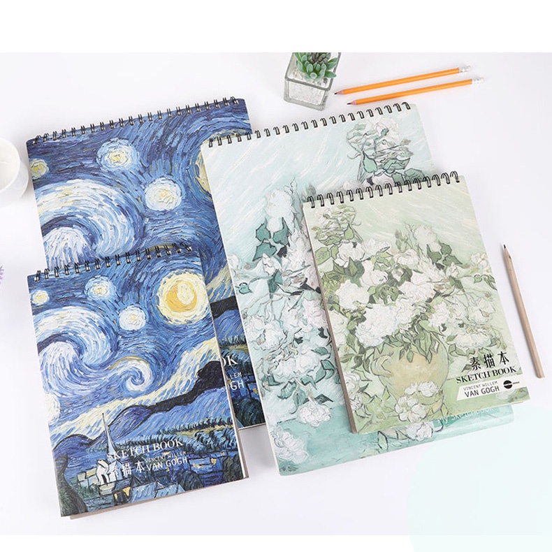 Sketchbook KOLANO sổ vẽ phác thảo, ký họa 100 trang A4 gáy xoắn bìa họa tiết 160g SN-001381