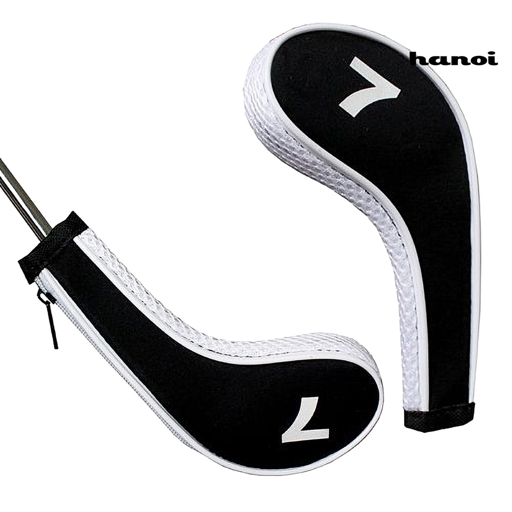 Set 12 Vỏ Bọc Bảo Vệ Đầu Gậy Đánh Golf Có Khóa Kéo Tiện Dụng