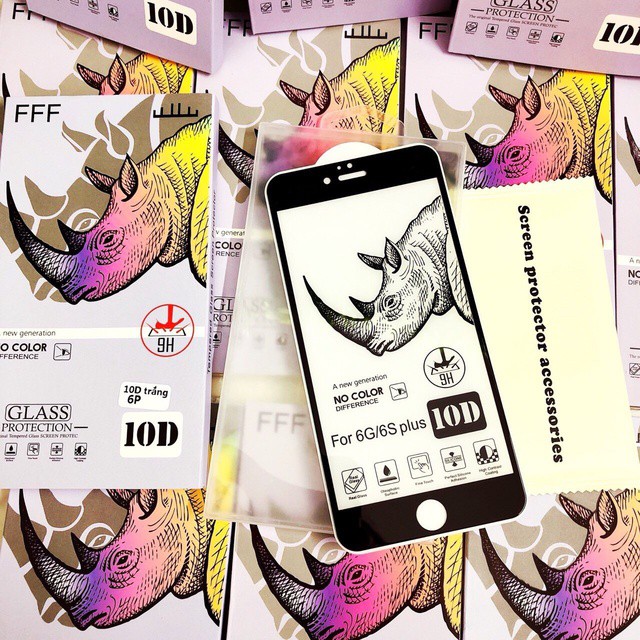 Kính cường lực FULL MÀN 10D Tê Giác cho iPhone 6 đến 11 Pro Max | BigBuy360 - bigbuy360.vn