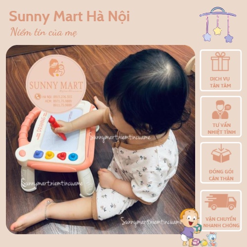 Bảng vẽ tự xóa cho bé thông minh có chân bàn, bảng từ tính tập viết, tập vẽ cho bé