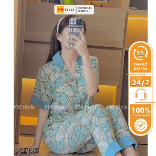 Bộ mặc nhà nữ FM Style đồ ngủ dài chất lụa cao cấp thiết kế dễ thương mềm mịn thoáng mát 210716150