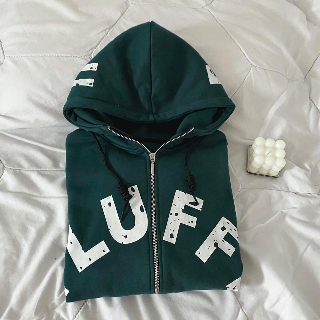 Áo Khoác Nỉ Nam Nữ, Áo Hoodie Nỉ Flu Basic Form Rộng Tay Bồng Khóa Kéo Có Mũ