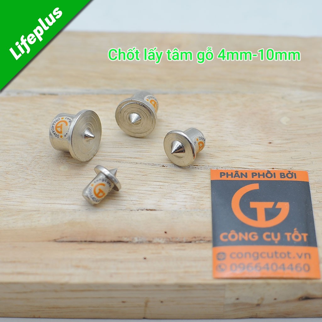 Bộ chốt lấy tâm gỗ gồm 4 chốt cỡ từ 4mm-10mm