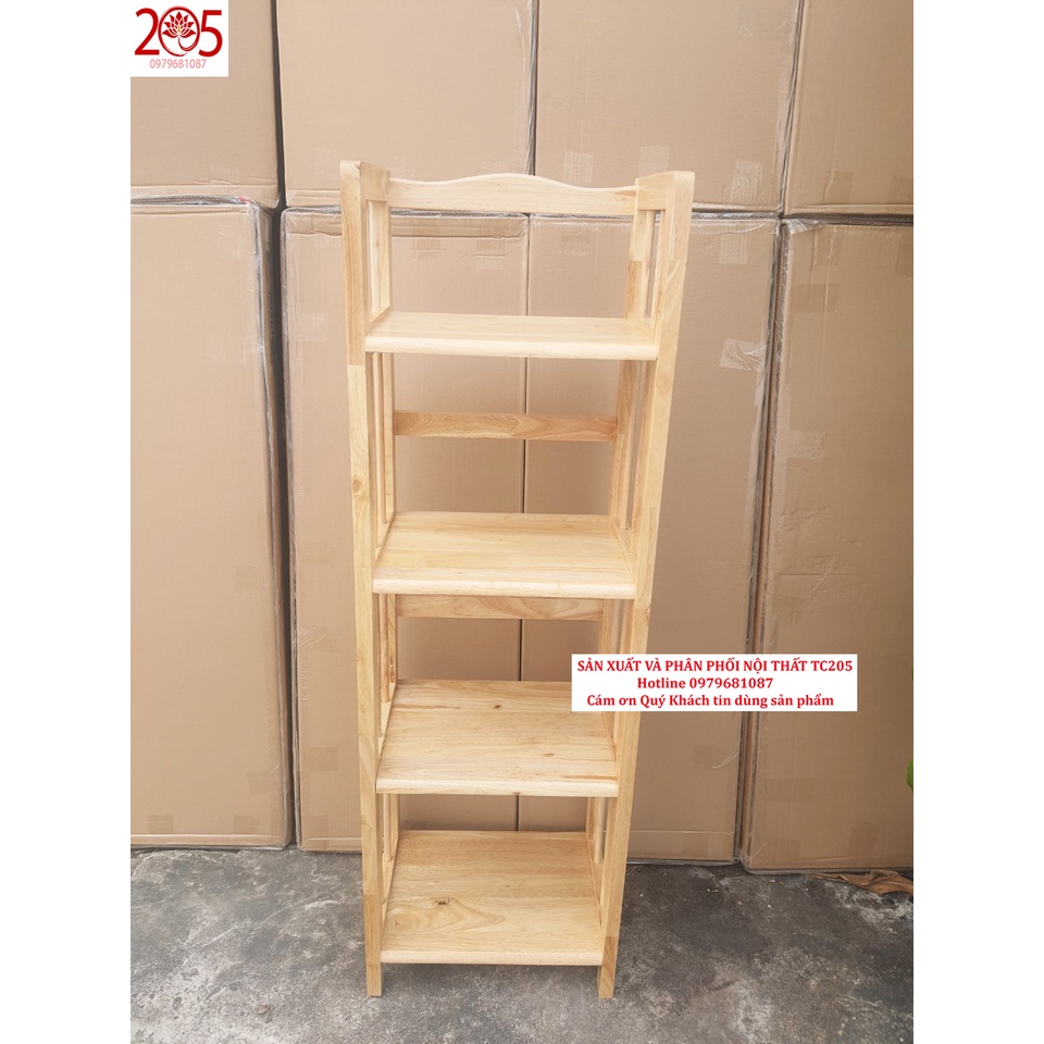 Kệ sách gỗ 4 tầng 40x28x120cm GỖ CAO SU 100%