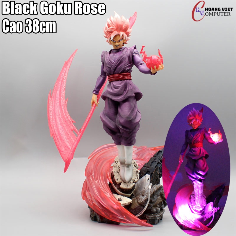 Mô hình Goku Black Super Saiyan Rose - Goku Rose GK cao 38cm - Bản cao cấp có đèn Led rất đẹp - Mô hình Dragon ball