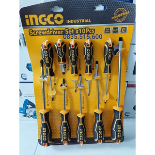 Bộ tuốc nơ vít 10 chi tiết ingco hksd1028