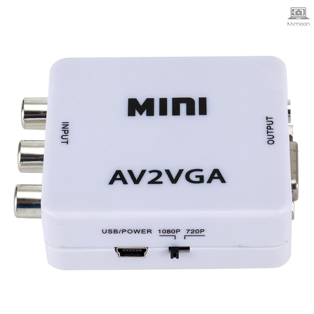 Bộ Chuyển Đổi Cổng Mini Av2Vga Video AV RCA Cvbs Sang VGA 3.5mm